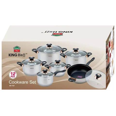 Set di pentole in acciaio inossidabile Kinghoff KH-1767 da 12 pezzi - Foto 9