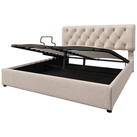 Letto Idraulico Con Testiera Regolabile E Spazio Di Stoccaggio - Foto 2