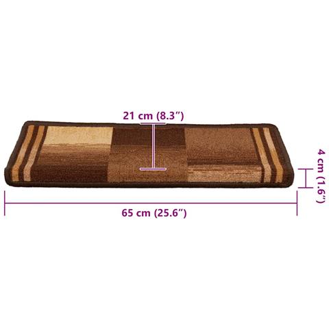 Tappetini per Scale Autoadesivi 5 pz 65x21x4 cm Marroni - Foto 8