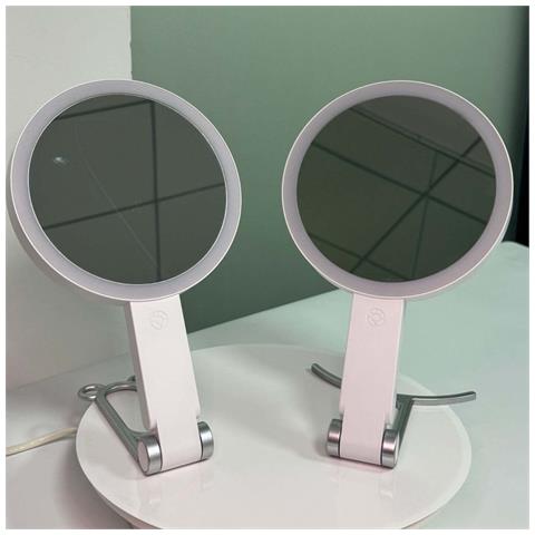 Specchio Per Trucco Con Luce Led E Supporto A C - Ingrandimento 10x Pink - Foto 4
