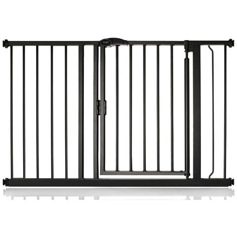 Safetots Cancelletto Per Scale A Pressione Con Chiusura Automatica, 118,2cm - 125,2cm, Nero Opaco - Foto 1