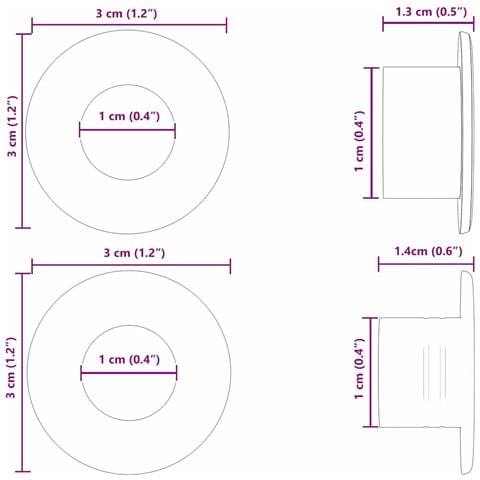 Tappi per tavolo da calciobalilla 10 pcs Nero 3 x 3 x 1,4 cm - Foto 6