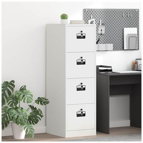 Armadio per File con cassetto 2 pcs Bianco 44 x 50 x 106.5 cm - Foto 2