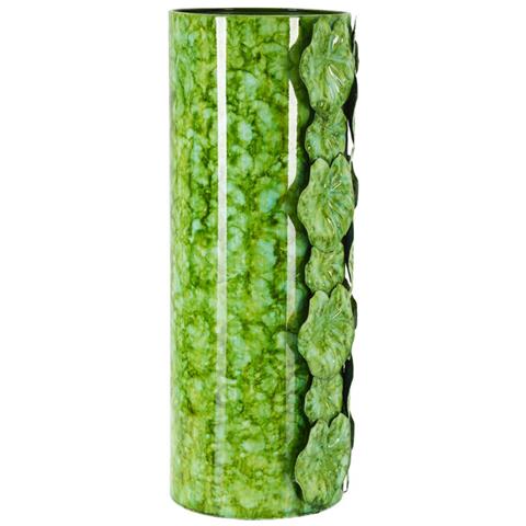Vaso Drop Alto Verde Con Applicazioni Floreali In Rilievo - Foto 2