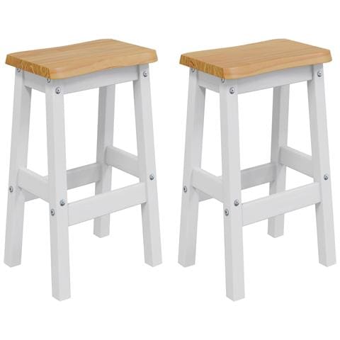 Sgabello da Bar Alto EKAI 2 pcs Bianco 40 x 29 x 63 cm - Foto 1