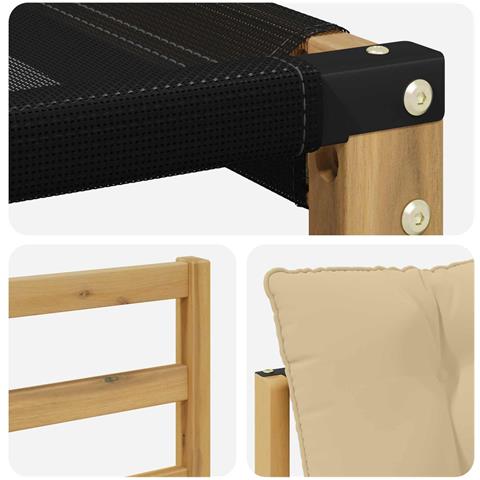 Set di divani da esterno con cuscino 6 pcs Bianco e Beige - Foto 9