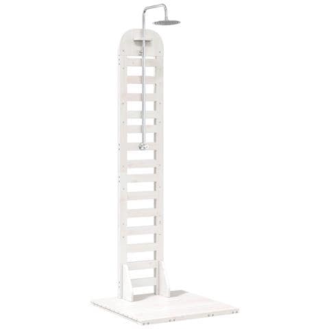 Doccia da esterno 223 cm Legno massello di pino e acciaio inox - Foto 1