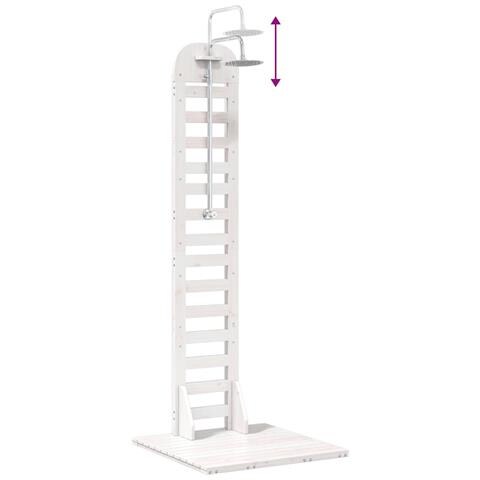 Doccia da esterno 223 cm Legno massello di pino e acciaio inox - Foto 9