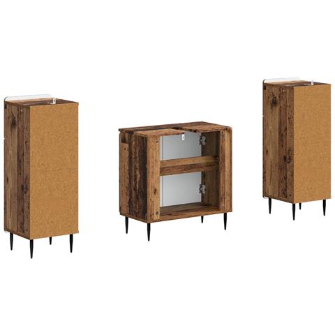 Set di Armadi da Bagno da 2 Pezzi ZWOLLE Legno antico - Foto 2