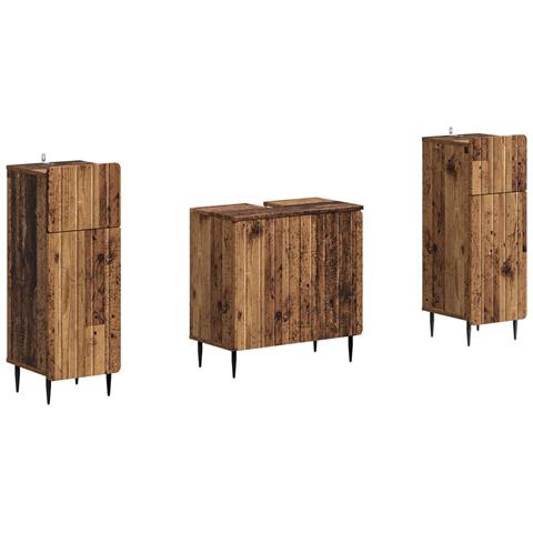 Set di Armadi da Bagno da 2 Pezzi ZWOLLE Legno antico - Foto 1