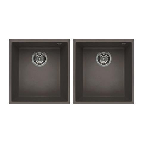 Lavello Quadra 200 Keratek Plus Sottotop 38x44 cm 2 vasche Colore Dove Grey 93 - Foto 1