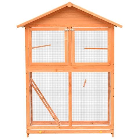 Gabbia per Uccelli in Legno di Pino e Abete 125,5x59,5x164 cm - Foto 2