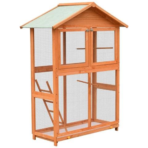Gabbia per Uccelli in Legno di Pino e Abete 125,5x59,5x164 cm - Foto 1