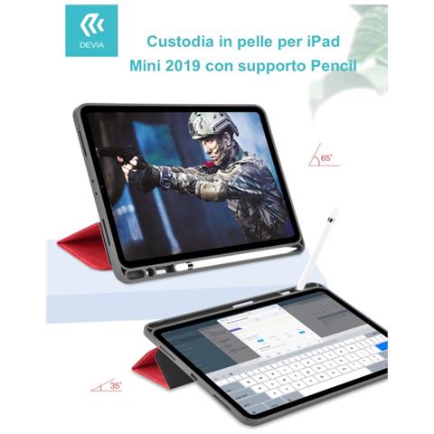 Custodia Pelle Per Ipad Mini 2019 Con Supporto Pencil Nera - Foto 1