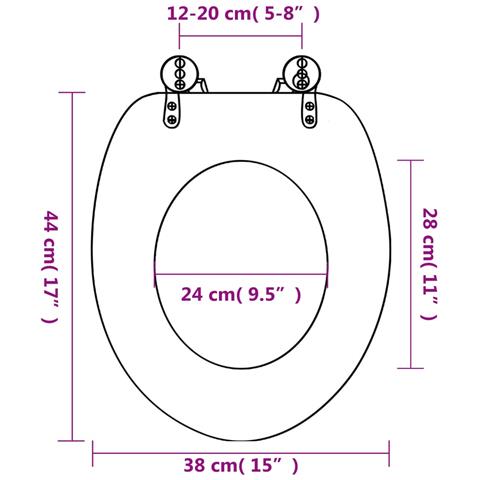 Tavoletta WC Coperchio Chiusura Morbida MDF Stella Marina - Foto 2