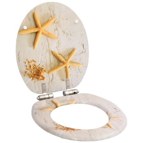 Tavoletta WC Coperchio Chiusura Morbida MDF Stella Marina - Foto 1