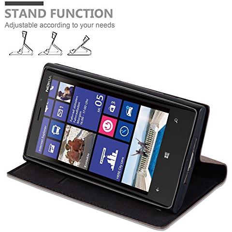 Custodia Compatibile Con Nokia Lumia 920 In Bruno Caffè - Coperchio Protettiva Con Chiusura Magnetica, Funzione Stand E Tasca Per Le Carte - Foto 2