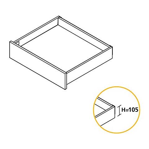 Kit Cassetto Cucina O Bagno Con Guide Ad Estrazione Totale E Chiusura Soft, Altezza 105mm E Profondità 350mm, Grigio Antracite - Foto 2