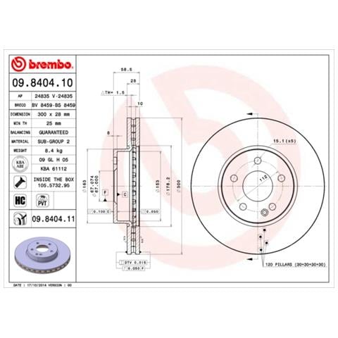 09.8404.11 - Disco Freno Con Verniciatura Uv (set Di 2) - Anteriore - Foto 2