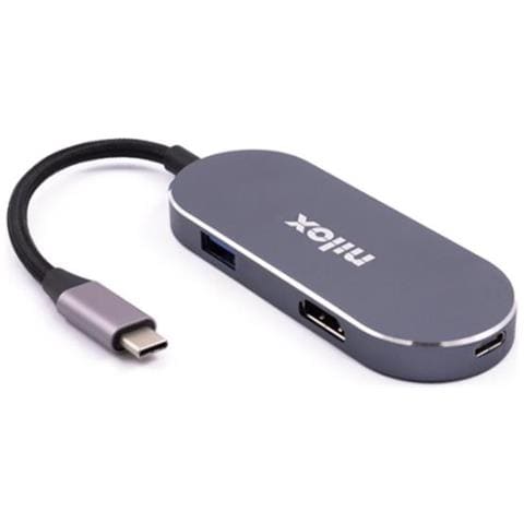 Mini Docking Station HDMI 3USB PD USB 3.2 Gen 1 (3.1 Gen 1) Type-C Argento - Foto 2