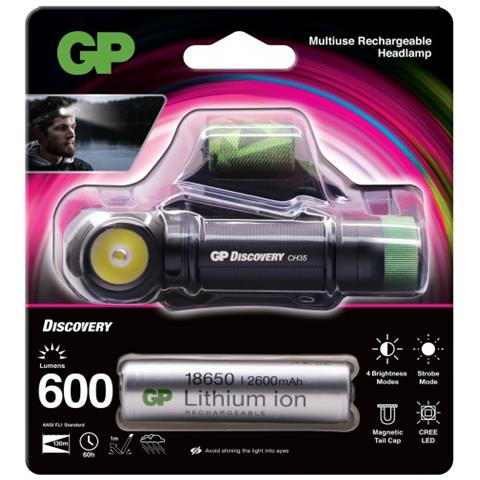 GP Mulitfunctional Head Lamp 600 Lumen 1x18650 GPCH35BE-2FB1 - Foto 7