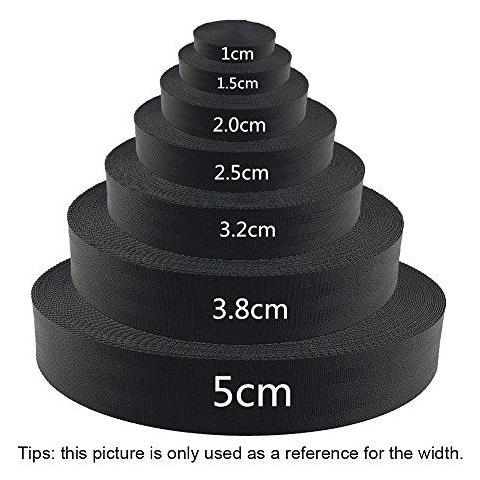 20 Millimetri Largo 10 Yards Nero In Nylon Pesante Polypro Tessitura Strap - Foto 1