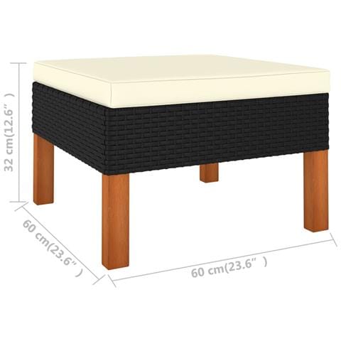 Set Divani Da Giardino 8 Pz Con Cuscini In Polyrattan Nero - Foto 2