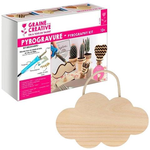 Scatola Pirografo + Nuvola In Legno Da Appendere 25 Cm - Foto 1