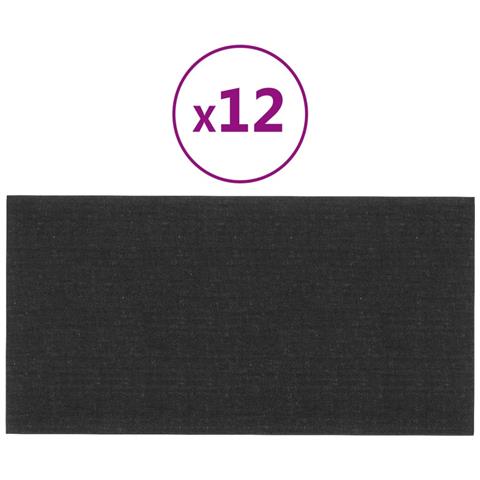 Pannelli Murali 12 Pz Neri 60x30 Cm In Tessuto 2,16 M - Foto 1