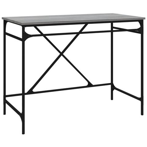 Scrivania Grigio Sonoma 100x50x75 Cm Legno Multistrato E Ferro - Foto 1