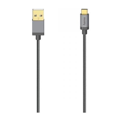 Prime Line - Usb-kabel - Usb-c (m) Zu Usb (m) - Usb 2.0 - 3 A - 75 Cm - Anthracite Black - Foto 1