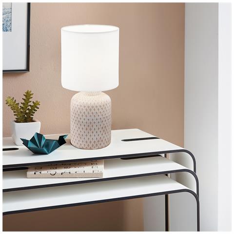 Lampada Da Scrivania Contemporanea Bellariva 1 Luce Ceramica Bianco Panna - Foto 1