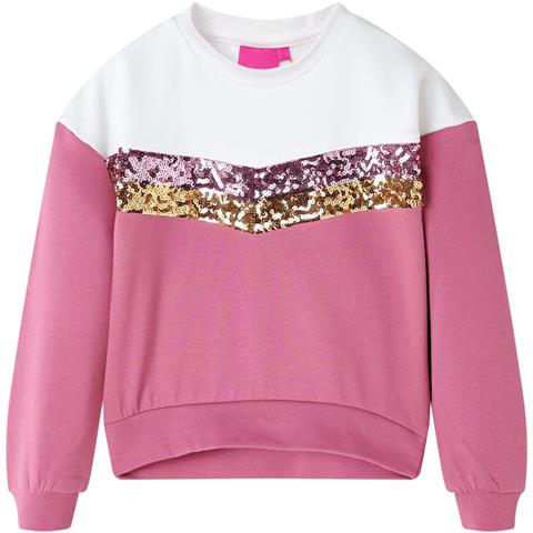 Felpa Da Bambina Con Strisce Paillettes Lampone 92 - Foto 1