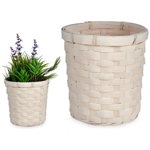 Vaso Bianco Pvc Bambù (17 X 15 X 17 Cm) - Foto 1