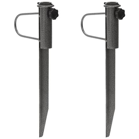 Supporti Ombrellone Con Picchetti 2pz 19x42 Cm Acciaio Zincato - Foto 1
