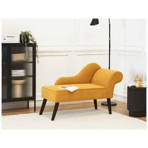 Chaise Longue Versione Destra Biarritz Tessuto Senape - Foto 1