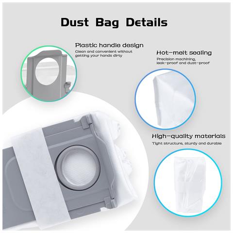Sacchetti Per Aspirapolvere 10 Pezzi Xiaomi Roborock S8 / S8 Pro S8+ - Foto 2
