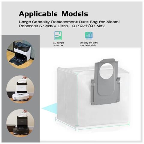 Sacchetti Per Aspirapolvere 10 Pezzi Xiaomi Roborock S8 / S8 Pro S8+ - Foto 5