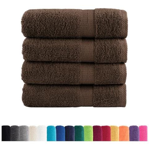 Asciugamani da Bagno SOLUND 4 pz Marroni 100x150 cm 600gsm - Foto 2