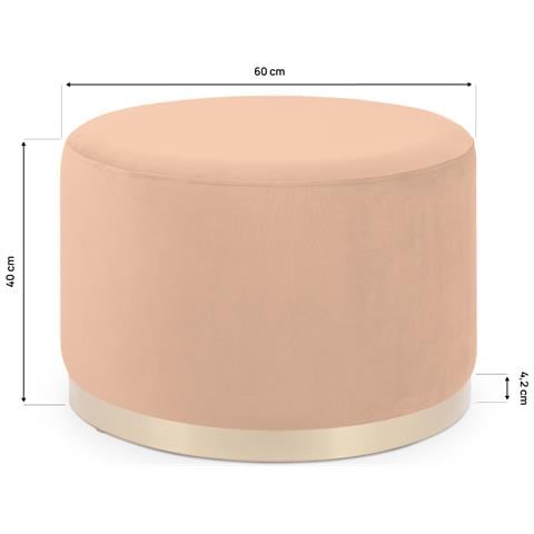 Pouf Charlotte Ii In Velluto Arancione Bruciato E Metallo Dorato - Foto 8