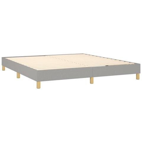 Letto a Molle Materasso e LED Grigio Chiaro 180x200 cm Tessuto - Foto 2