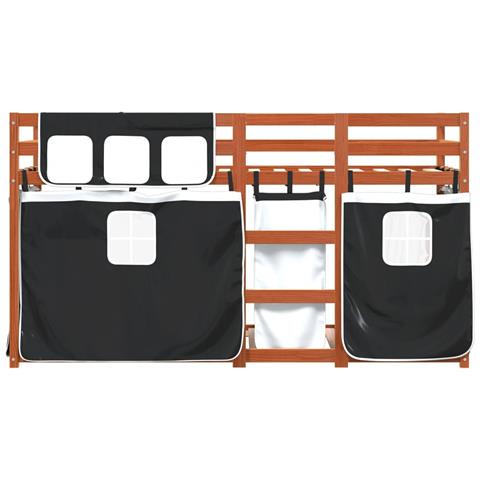 Letto a Castello senza Materasso Bianco e Nero 80x200cm in Pino - Foto 10