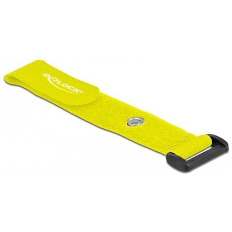 Fascetta per cavi a strappo con gancio e occhiello di fissaggio L 190 x L 25 mm giallo 5 pezzi - Foto 1
