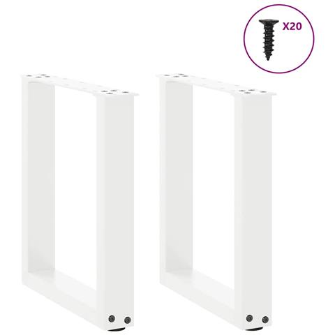 Gambe Tavolino Caffè A U 2 Pz Bianco 38x(42-43) Cm Acciaio - Foto 3