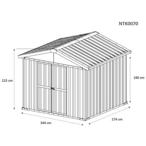 Box Acciaio Casetta Giardino In Lamiera Deposito Attrezzi 360x175cm X H 212cm - 110 Kg - 6,30 Mq Verde - Foto 6