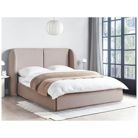 Letto Contenitore Tessuto Monestier 160 X 200 Cm Tortora - Foto 1