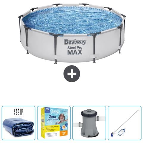 Piscina Fuori Terra - In Giro - 305x76 Cm - Grigio - Include Accessori Coordinati Cb10 - Foto 1