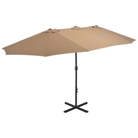 Ombrellone Da Esterni Con Palo In Alluminio 460x270 Cm Tortora - Foto 2