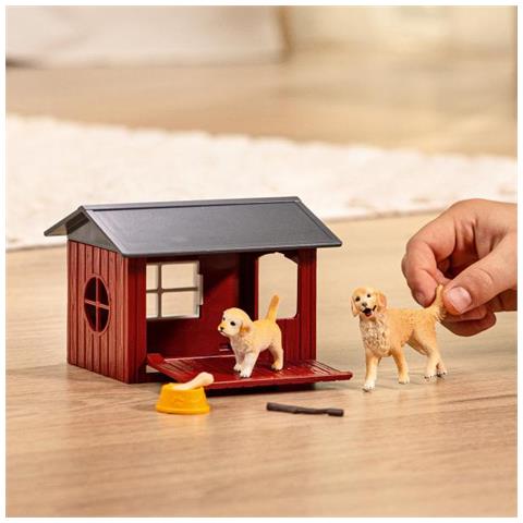 Cuccia Per Cani Con Golden Retriever, Schleich 42722 Farm World, Dai 4 Anni - Foto 3