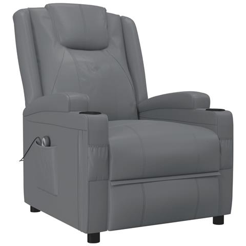 Poltrona Alzapersona Antracite In Similpelle - Foto 2